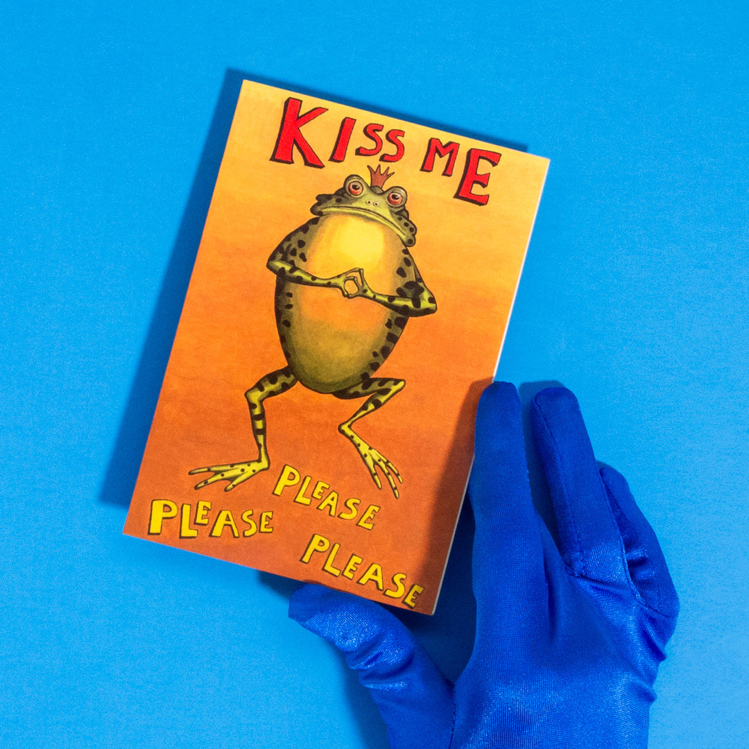 Vintage "Kiss Me" Frog Greeting Card