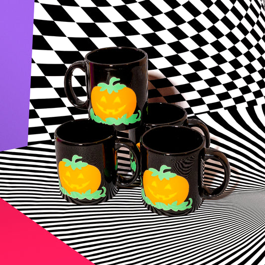 Halloween Pumpkin Mugs, Set of 4